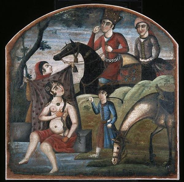 unknow artist Khusraw Discovers Shirin Bathing, From Pictorial Cycle of Eight Poetic Subjects